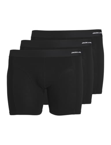 JACK&JONES PLUS JACBASIC Bamboo Trunks 3 Pack Noos PLS, Caleçon Boxeur Homme, Black/Pack:Black - Black,