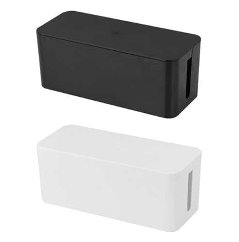 Boîte rangement câbles blanc boîte de gestion fil électrique et bloc multiprise - 4