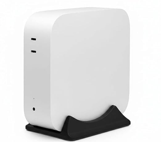 Image of Stand for Mac mini M4, Sleek Portable Desk Hub, Studio Case Cover, Black, Compatible with Mac mini M4 and Pro Accessories