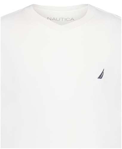 Image of Nautica Boys' Short Sleeve Solid V-Neck T-Shirt, Soft, Comfortable, Relaxed Fit