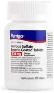 Ferrous Sulfate 324mg Enteric-coated Red Tablets 100count