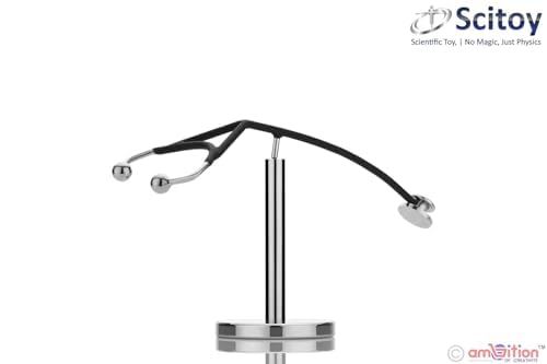 SCITOY STAINLESS STEEL POINT BALANCED STETHOSCOPE FOR MEDITATION, ENTERTAINMENT, OFFICE - HOME DECORATIONS AND GIFT. (Black stethoscope with polished stand) 2 21 VmP5i3QL