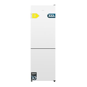 Cecotec Frigorífico Combi 322L Total NoFrost Bolero CoolMarket Combi 322i White D. Alto 185,5cm, Ancho 59,5cm, Multi Airflow, HumidityFlex HUB, Luz LED, Display Interior, Cristal Blanco Premium