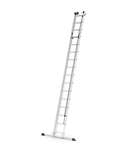 Echelle coulissante à Corde 2 Plans 2x16 échelons 7,9m/8,7m en Aluminium Hailo ProfiStep Duo