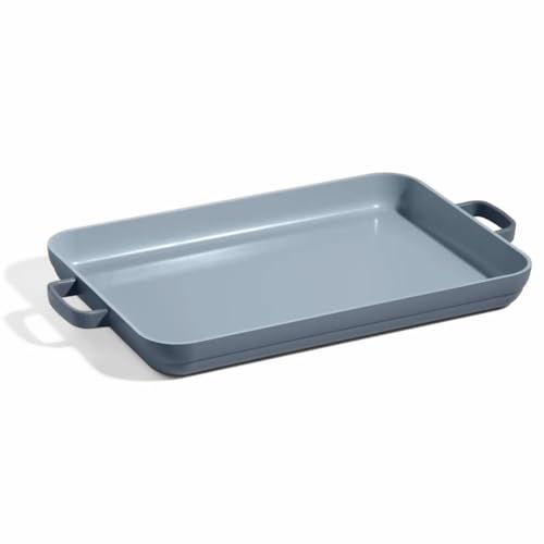 Image of Our Place Griddle Pan - Versatile Nonstick Ceramic Sheet Pan & Stovetop Griddle | Toxin-Free, Dual-Use, with Ergonomic Handles | 5 Qt Capacity, Oven Safe up to 450F | Blue Salt