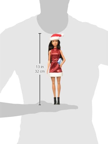 Muñeca Barbie Santa con Vestido Rojo y Sombrero Blanco miniatura 7