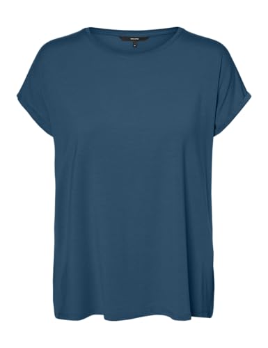 Vero Moda VMAVA Plain SS Top GAJRS Noos, Camicia da Donna, Moroccan Blue, S