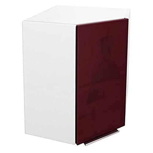 Berlioz Creations CG58HD Meuble d'Angle Haut de Cuisine Bordeaux Haute Brillance 58 x 58 x 70 cm, Fabrication 100% Française
