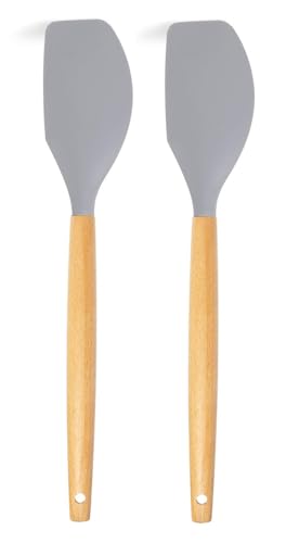 Nimbose® Silicone Spatula Set with Wooden Handle for Nonstick Cookware, Heat-Resistant Baking Spoon Spatula (Random Colors, Qty: 2) (B0B7NQX1W8) Amazon Price History, Amazon Price Tracker