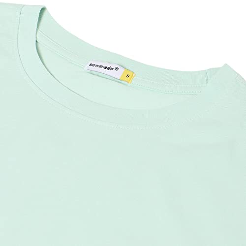Image of Bewakoof Women's Solid Oversized Fit Half Sleeve Round Neck Cotton Jersey T-Shirt