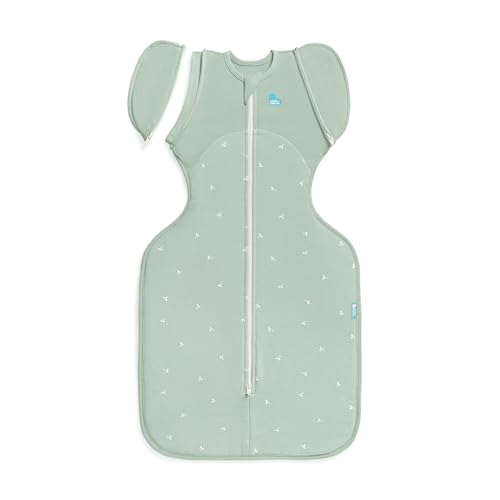Love to Dream Swaddle Up™ Transition Bag, 1.5T Stretch Cotton Fleece, 19-24 lbs, Stage 2, All-Season, Soft & Comfortable, Ideal for Baby’s Sleep Routine, Olive Twigs