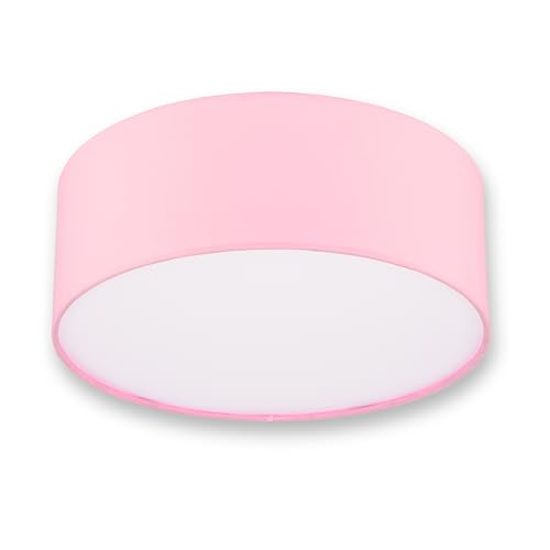 REV Deckenleuchte - Deckenlampe rund 30cm mit Stoff-Lampenschirm im modernen Look ideal für Schlafzimmer Wohnzimmer & Kinderzimmer pink