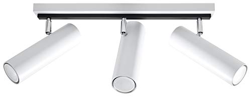 Plafonnier triple lampe LED avec abat-jour rond et installation facile