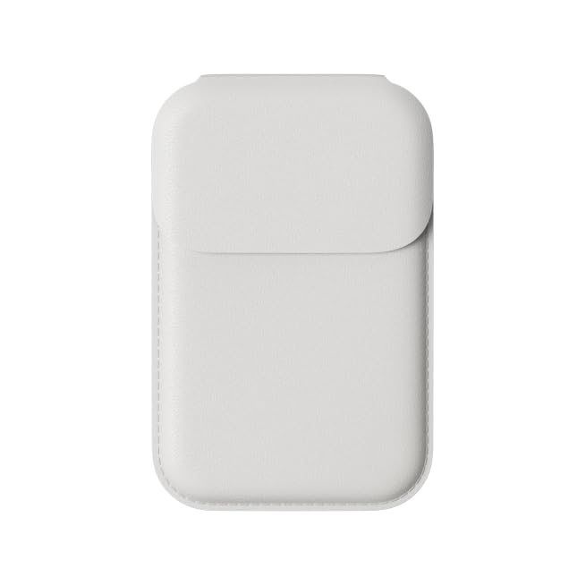 dot. Wallet - Minimal Card Holder, Magentic Closing, Fits Two Cards, Slim and Secure Design, Vegan Leather (White)