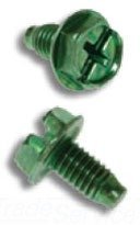 Metallics JGSH20 Zinc Plated Steel Ground Screw #10 x 3/8 Inch Green