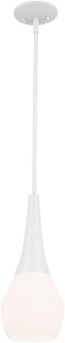Miniatura 8 de Kichler Deela - Colgante de 1 luz (17 pulgadas, cristal de ópalo con revestimiento satinado en bronce champán)