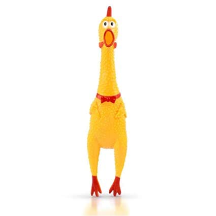 Squeezing Squawkin' Chicken, Rubber Screaming 16" Tall (Pack of One)