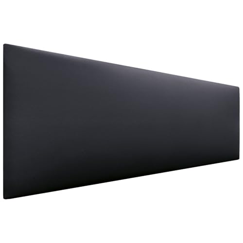 DHOME Tête de lit luxe tapissée en similicuir ou tissu Aqualine Pro - Tissus similicuir noir 160...
