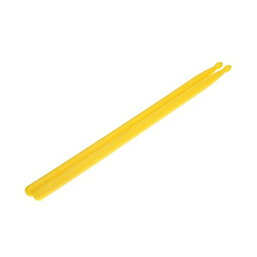 Par de baquetas de nylon ligeras para batería color amarillo miniatura 4