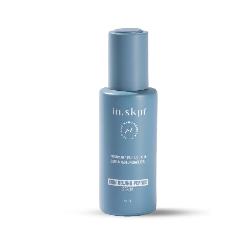 Image of in.skin Skin Rewind Peptide Serum for Face - 1% Argireline Peptide, 2% Niacinamide & Hyaluronic Acid | Nanoplex Technology | Reduces Fine Lines, Wrinkles, Boosts Glow & Hydration | 50 ML