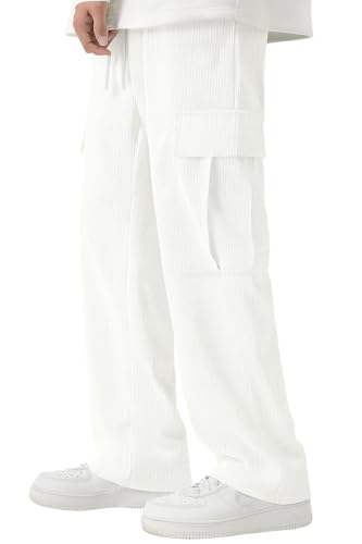 Image of Cargo Joggers for Men - Cotton Loose Fit Utility Pants with 6 Pockets | Durable Outdoor & Hiking Trousers