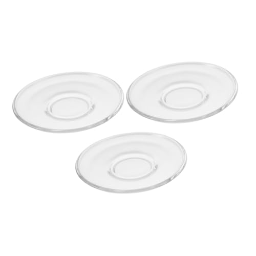 TOYZFRIENDY 3 Pezzi Piattini in Vetro Trasparente Sottobicchieri Decorativi per tè e Resistente Calore e Graffi per Ristoranti e Casa Riutilizzabile