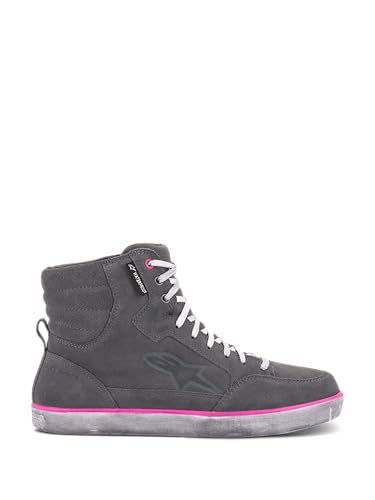 Alpinestars Women's J-6 Waterproof Motorcycle Shoes, CE-Certified Casual Riding Footwear, 8.5, Gray/Fuchsia