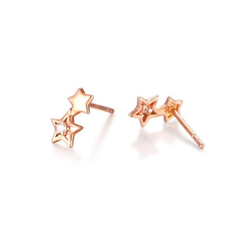 Boucles d'oreilles diamant et or 18K, puces étoile de mariage de luxe