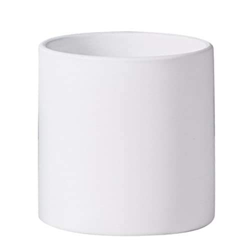 Derekey Ceramic Plant Pot 6-Inch Mid Century Planter, Flower Pot With Drainage Hole And Removable Plug For Plants Tree Flower Indoor Outdoor, White #TOP20