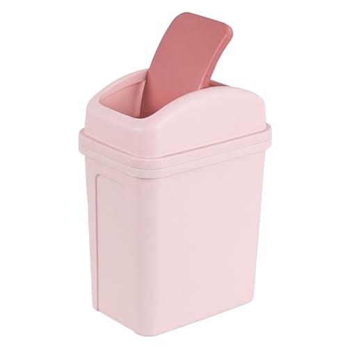 Poubelle de cuisine 7 litres rose compacte anti odeur à clapet mobile