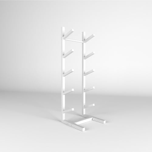 Laohucai Skateboard Racks Floor Stand, 5-Layer Skateboard Holder, Skateboard Display Rack, Longboard Snowboard Storage Deck for Skatebord Deck Display and Skateboard Deck Decoration(White)