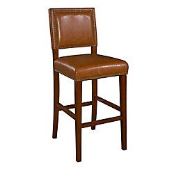 1pc Linon Brook, Caramel Counter Stool, 19"W x 22"D x 40.5"H, Carmel