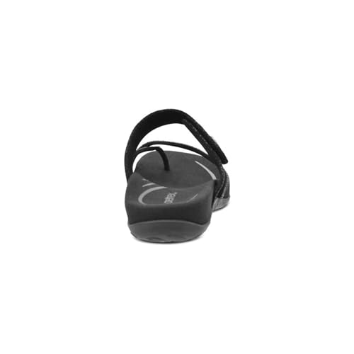 Image of Aetrex Izzy Adjustable Orthopedic Slide Sandals for Women - Pressure Relief Pain, 11.5-12, Black-sparkle