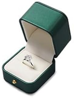Papten PU Leather Ring Box Engagement Ring Box | Engagement Box, Marriage Proposal and Valentines Day Jewelry Gift Box 6 * 6.5 * 6.5cm