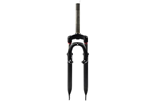 26 Zoll MTB Feder Gabel 1 1/8 Schaftlänge 195mm Felgenbremse Gewinde Schwarz Matt