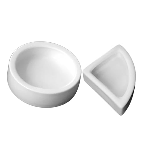 healvian 2個 爬虫類用防逃逸食盆 中 製 水 餌兼用ボウル ヤモリ トカゲ カメ向け フード ウォーターディッシュ 簡単ケアに適したシンプルデザ