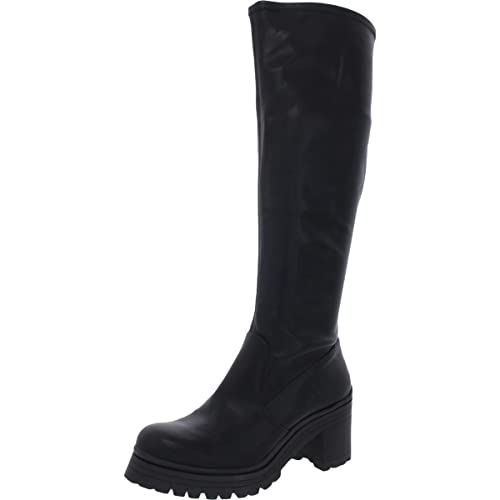 Madden Girl Womens Coretta Stretch Knee-High Boots Black 9.5 Medium (B,M)