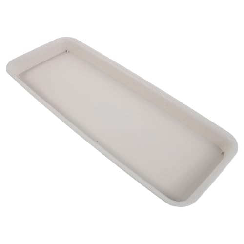 IWOWHERO Bandeja Rectangular para Macetas 48X20 CM, Colector de Agua y Drenaje, Resina Color Blanco Crema, Platillo para Plantas Interior y Exterior, Accesorio Jardinero Práctico