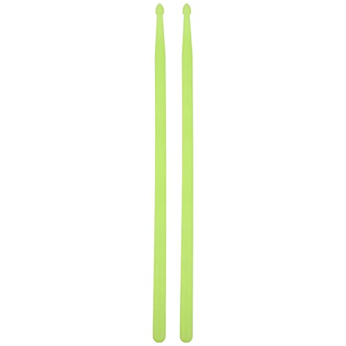 2 piezas de baquetas luminosas de nailon para batería, duraderas y fluorescentes en verde, ideales para principiantes y diversos estilos musicales