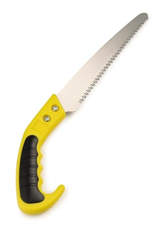 30 cm Paslanmaz Çelik Dişli Bıçaklı, 17 cm Ergonomik Saplı Dayanıklı Budama Testeresi, Ağaç Dalları ve Bahçe Budama İşleri için El Testeresi