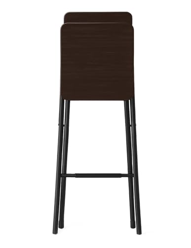 Miniatura 7 de Jardin202 - Taburete Plegable Alto De Metal Extra Grueso Con Reposapies Para Cocinas Y Bar Silla Con Respaldo Resistente Unidad Negra Nogal