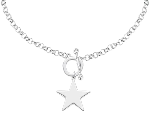 Chunky Statement Star T Bar Chain Necklace Toggle Chain Choker Star Pendant Necklace Gift for Woman Man