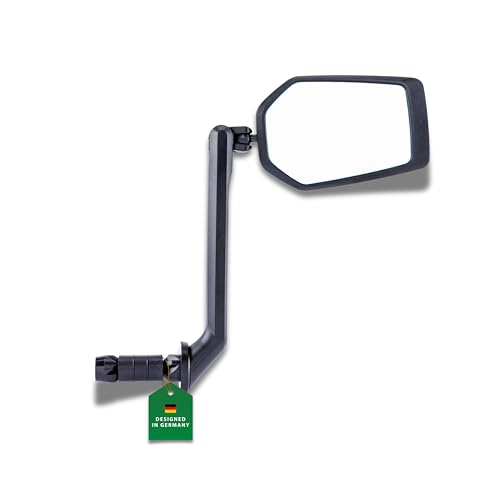 CONTEC Rückspiegel E-View Evo, Lenkerinnenklemmung 16 mm, universell für rechts oder links, Dazz Linse 75% weniger Reflexion, 97 x 68 mm, schwarz