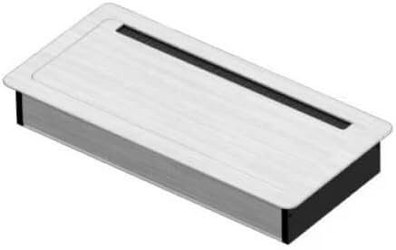 Desk Grommet,1PC Aluminum 200x96mm PC Office Table Hole Cover with Black Brush Cable Organizer.