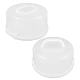 LOLIPPYY Lot de 2 Boîtes à Gâteaux Rondes Réutilisables 25 CM avec Couvercle Transparent et Poignée Boîte de Conservation pour Cheesecakes et Tartes pour Transport et Fêtes
