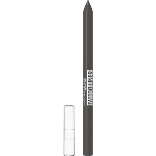 Maybelline New York Matita Occhi in Gel, Colore Intenso, Tenuta Fino a 36H, Formula No Transfer, Per Look Grafici e Definiti, Tattoo Liner Gel Pencil, Tonalità: Intense Charcoal