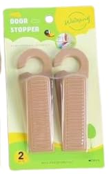 Qwid Slip Resistant Rubber Wedge Door Stopper with Holder Design - Multicolor Pack of 2