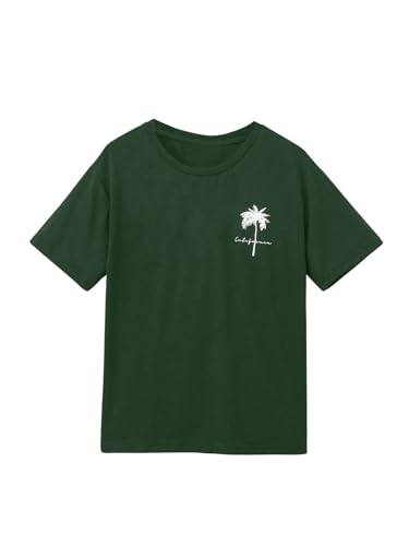 Image of SOLY HUX Boy's Graphic Tees Palm Tree Print Short Sleeve Crew Neck Summer Trendy T-Shirts Clothes for Teen Boys