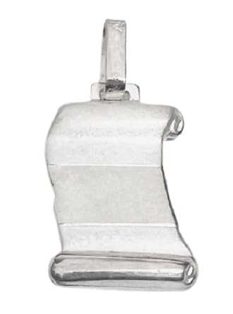 Colgante de plata de primera ley Placa Pergamino mate brillo (Grabado incluido)