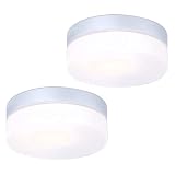 2er Set RGB LED Außen Decken Lampen ALU Terrassen Fernbedienung Bade Zimmer Glas Leuchten dimmbar